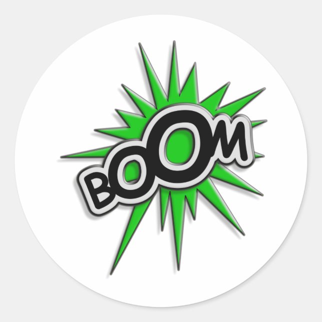 Boom Runder Aufkleber (Vorderseite)