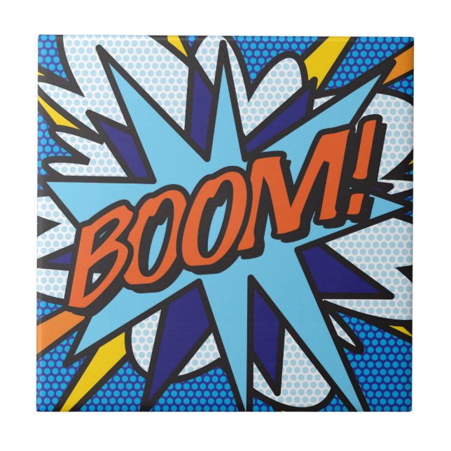 BOOM Spaß Retro-Comic-Book-Pop-Art Fliese (Vorderseite)
