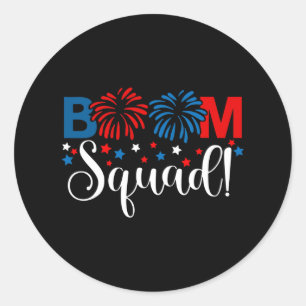 Boom Squad 4. Juli Shirt Feuerwerke unabhängig Runder Aufkleber