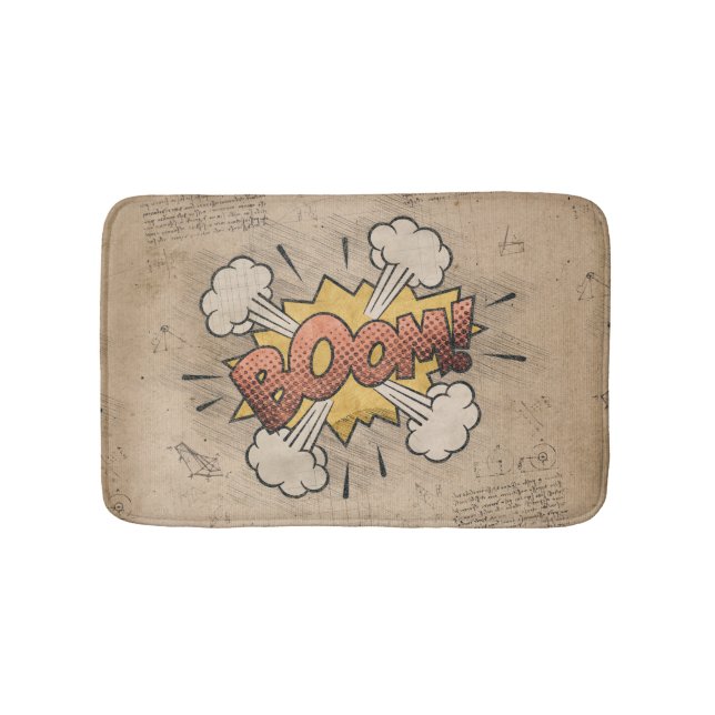 BOOM! Vintages Comic Buch Steampunk Pop Kunst Badematte (Vorderseite)