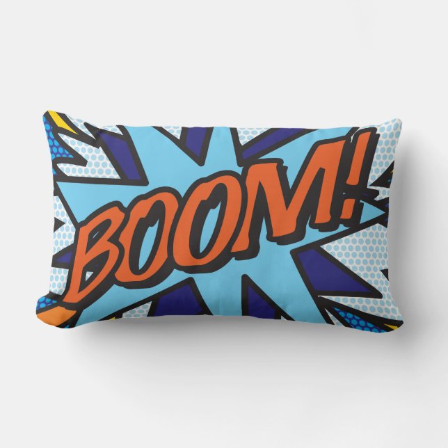 BOOM ZOOM Fun Retro Comic Bucht Pop Art Lendenkissen (Vorderseite)