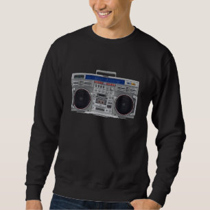 Boombox 80er 90s Retro Music Hip Hop Rap mit Bass Sweatshirt
