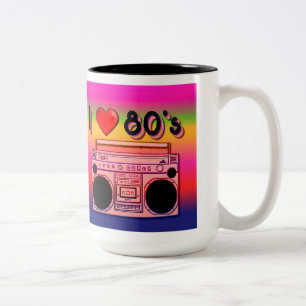 Boombox à double face 80's Retro 80's Coffee Mug