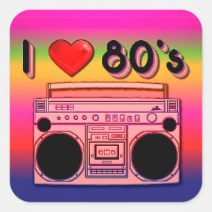 Boombox Achtzigerjahre Retro Aufkleber
