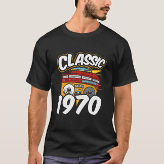 Boombox Classic 1970 Musikkassette 8 Track Radio T-Shirt