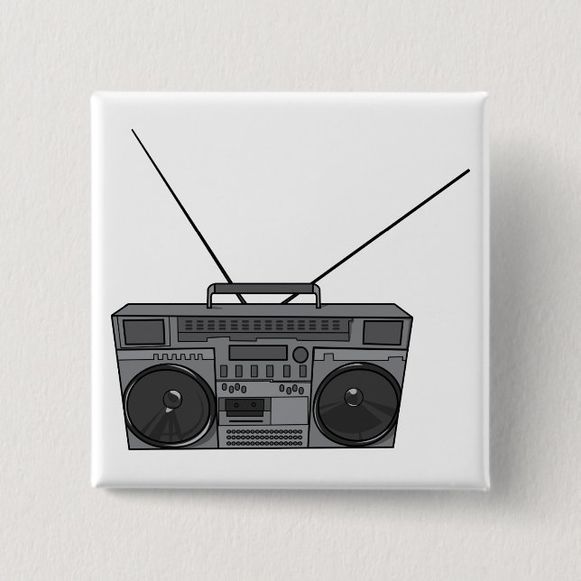 Boombox Ghetto Blaster Jambox Radio Cassette Button (Vorderseite)