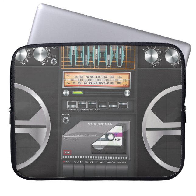 Boombox Ghetto Blaster Laptopschutzhülle (Vorderseite)