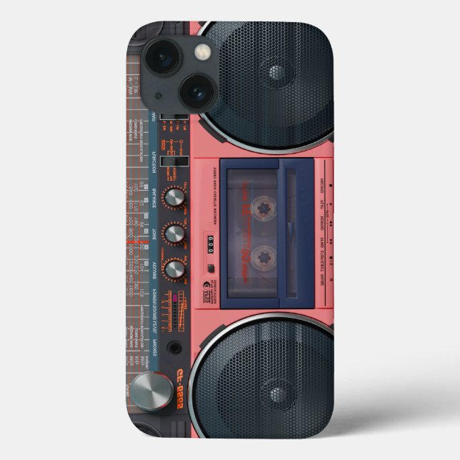 Boombox Ghettoblaster Retro Case-Mate iPhone Case (Rückseite)