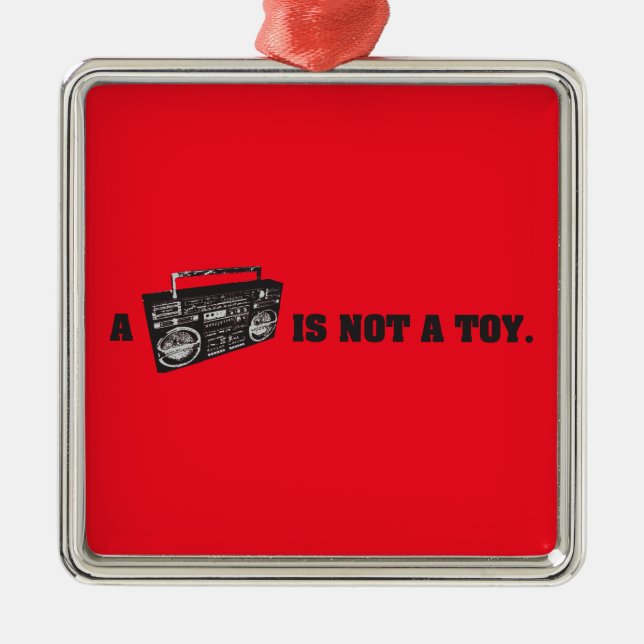 Boombox ist nicht ein Spielzeug Silbernes Ornament (Vorne)