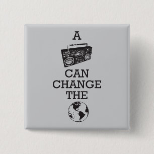 Boombox kann die Welt ändern Button