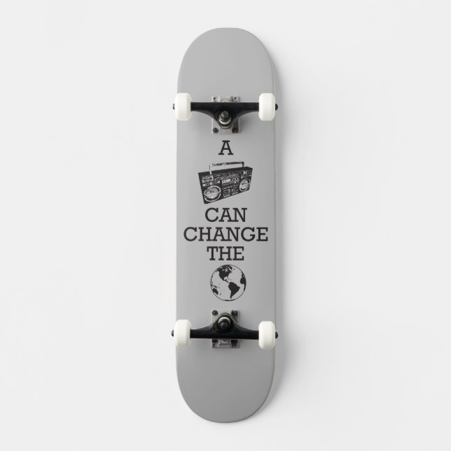 Boombox kann die Welt ändern Skateboard (Vorderseite)
