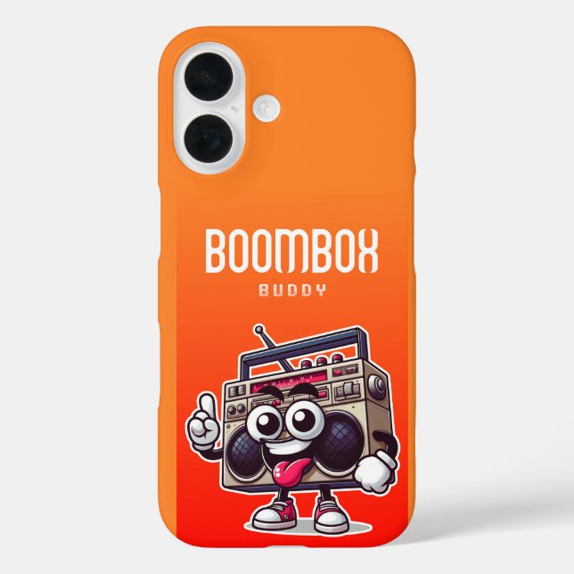 Boombox-Kumpel iPhone 16 Hülle (Rückseite)