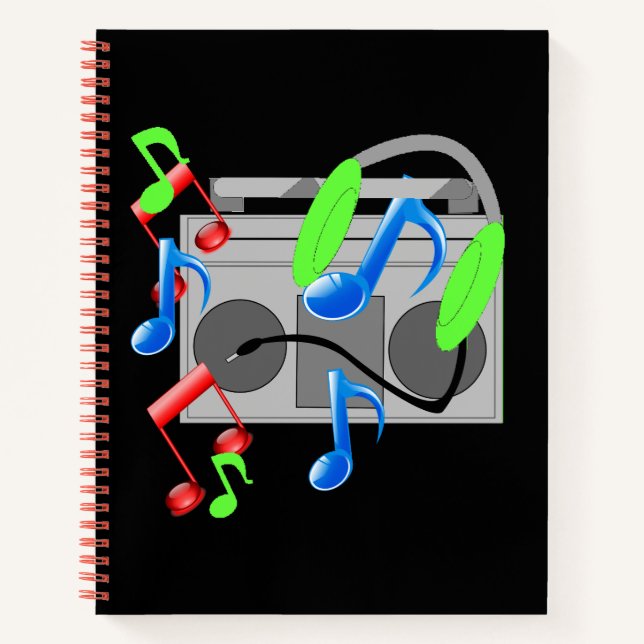 Boombox Notizbuch (Vorderseite)