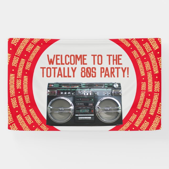 Boombox-Party der 80er Jahre Banner (Horizontal)