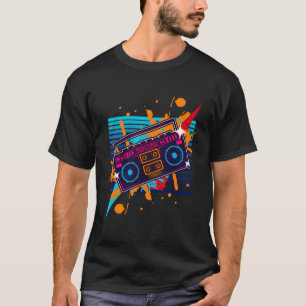 Boombox Radio Old School Hip Hop Rap Cassette T-Shirt