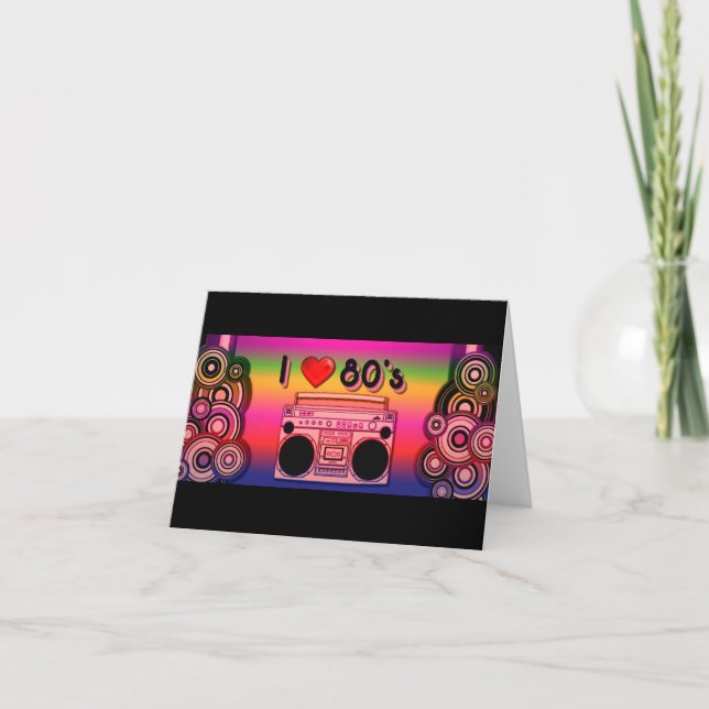 Boombox Retro-Karte der 80er Jahre Karte (Vorderseite)