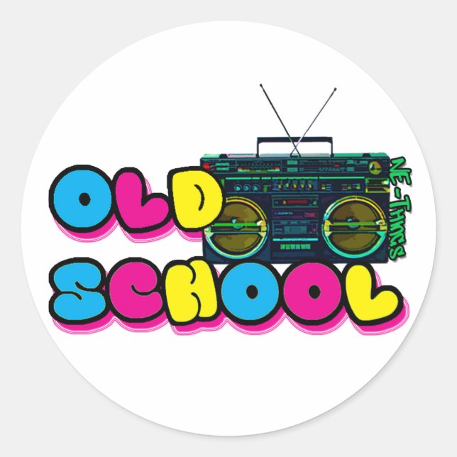 Boombox Runder Aufkleber (Vorderseite)