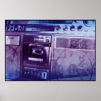 Boomboxer lila blau poster