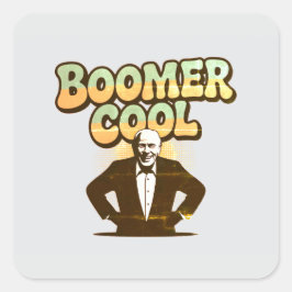 Boomer Cool Quadratischer Aufkleber