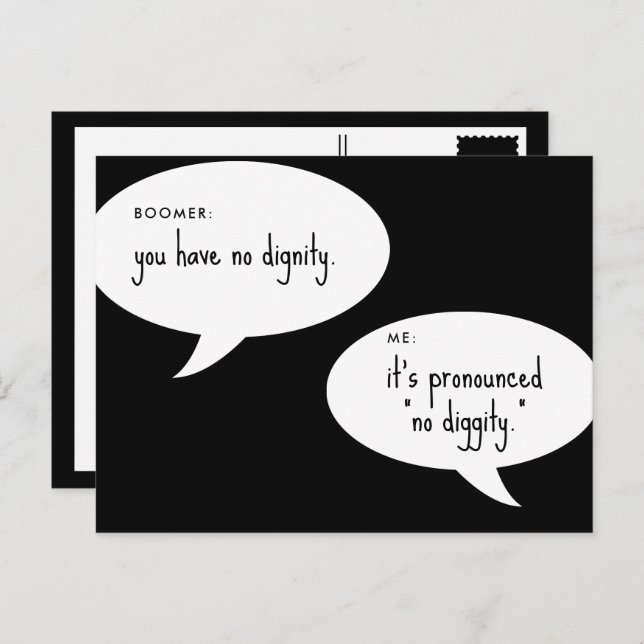 Boomer ohne Grabscherz Postkarte (Vorne/Hinten)