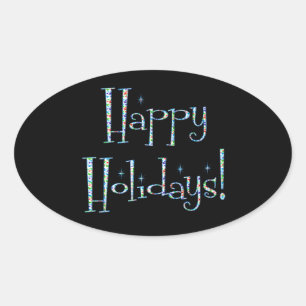 Boomerang Happy Holidays Ovaler Aufkleber