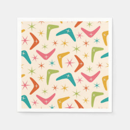 Boomerang Mitte des Jahrhunderts mit Retro-Sternex Serviette