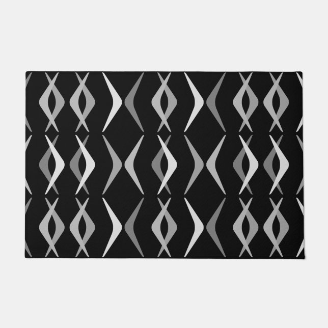 Boomerangs Black Gray Fußmatte (Vorderseite)