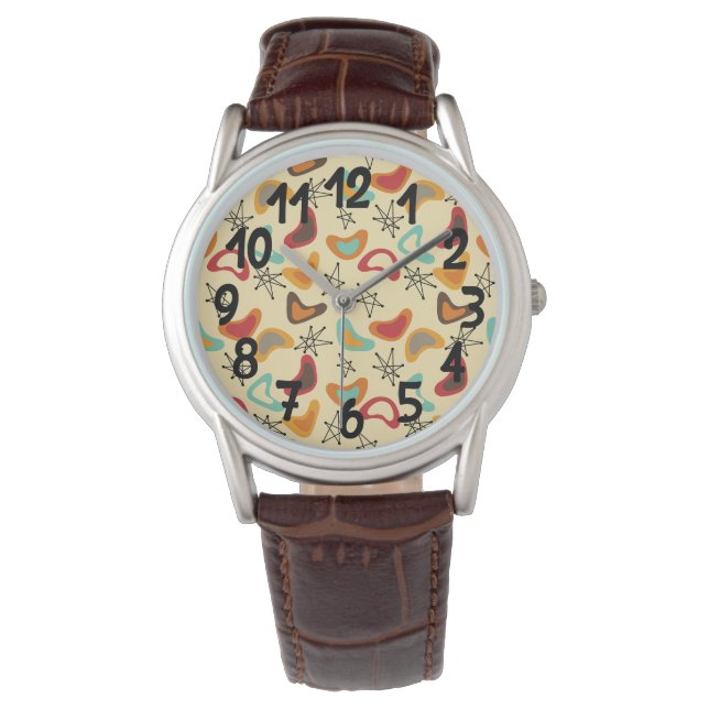 Boomerangs und Sterne Armbanduhr (Vorderseite)