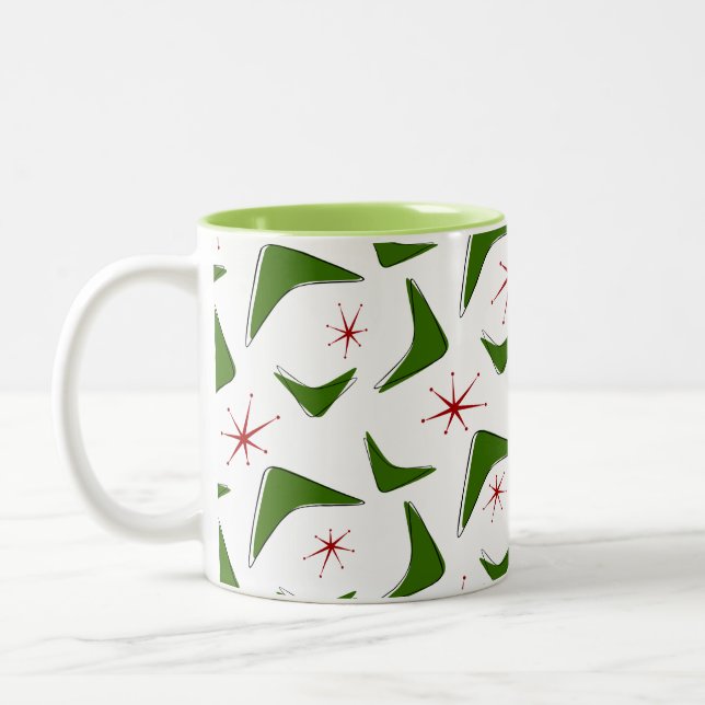 Boomerangs und Sterne Zweifarbige Tasse (Links)