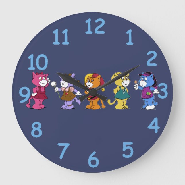 Boomi Cats Große Wanduhr (Vorderseite)