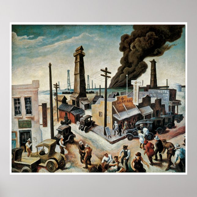 Boomtown von Thomas Hart Benton 1928 Poster (Vorne)
