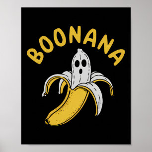 Boonana Funny Skeleton Inside Banana Quirky Poster