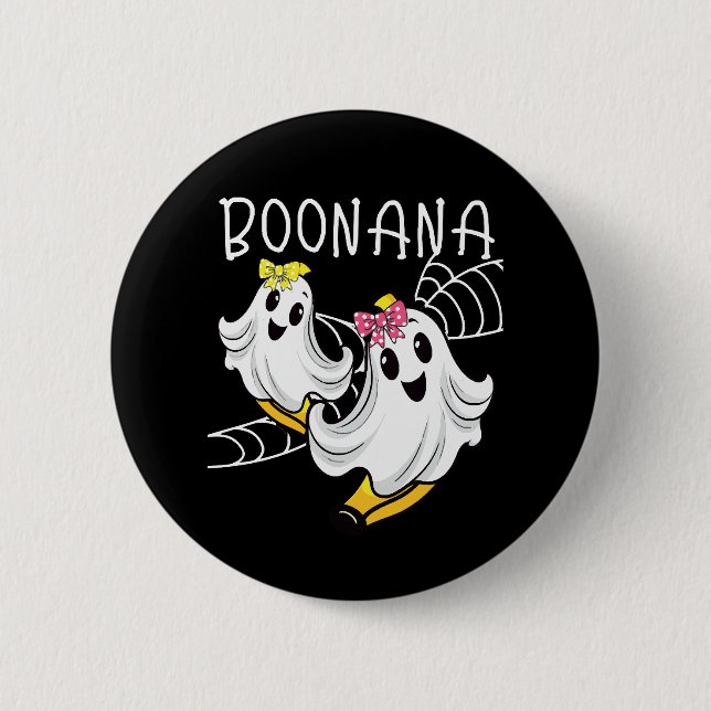 Boonana Niedlich Ghost Banana Halloween Button (Vorderseite)