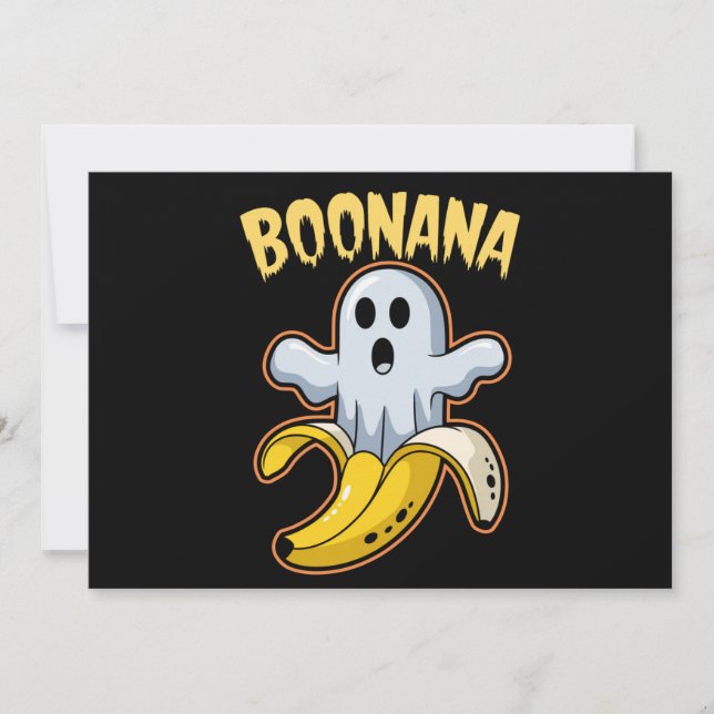 Boonana Niedlich Ghost Banana Halloween Einladung (Vorderseite)