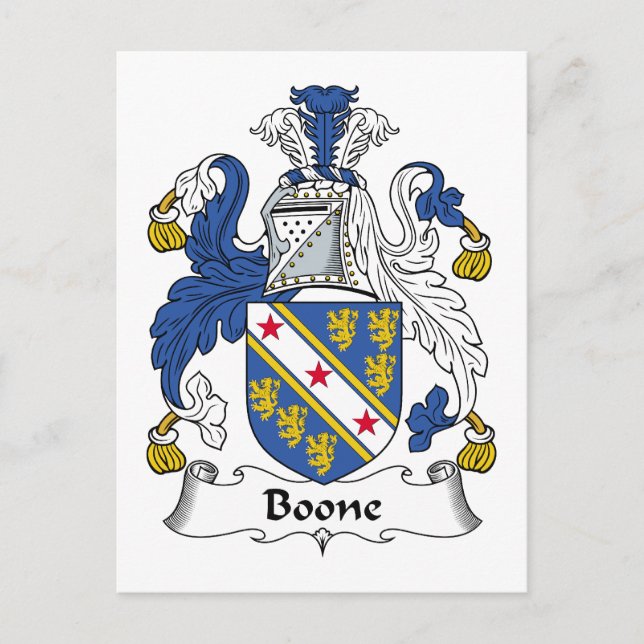 Boone Familienwappen Postkarte (Vorderseite)