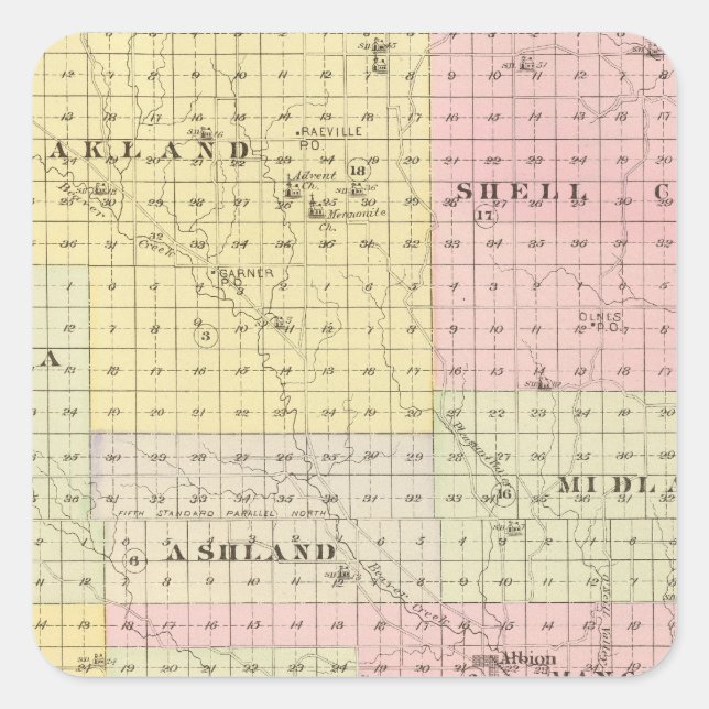 Boone Landkreis, Nebraska Quadratischer Aufkleber (Vorderseite)