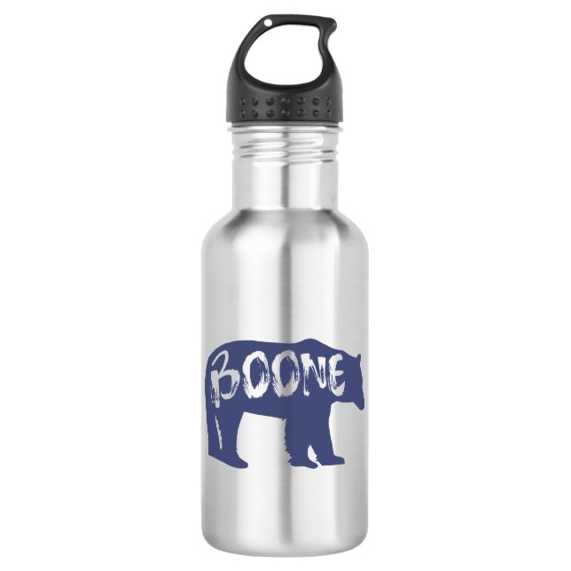 Boone North Carolina Bear Edelstahlflasche (Vorderseite)