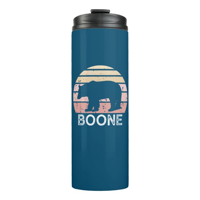 Boone North Carolina Retro Bear Thermosbecher (Vorderseite)