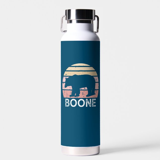 Boone North Carolina Retro Bear Trinkflasche (Vorne)