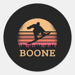 Boone North Carolina Snowboarden Außenbereich Vint Runder Aufkleber