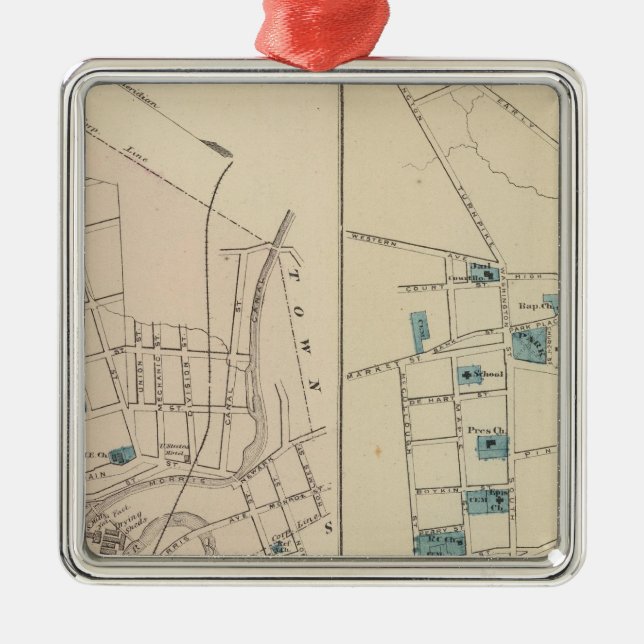 Boonton, Morristown, NJ Ornament Aus Metall (Vorne)