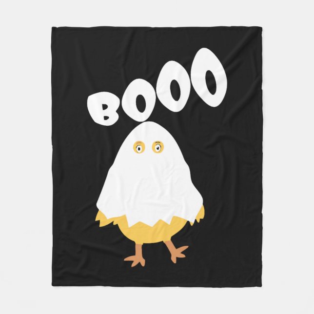 Booo Halloween Ghost Chicken funny tshirt Fleecedecke (Vorderseite)