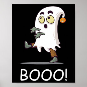 Booo! Spirit Ghost Hour Haunting Halloween Fun Poster