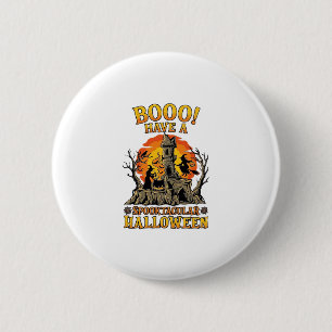 Booo Spooktakuläres Halloween Hexen Kessel Schloss Button