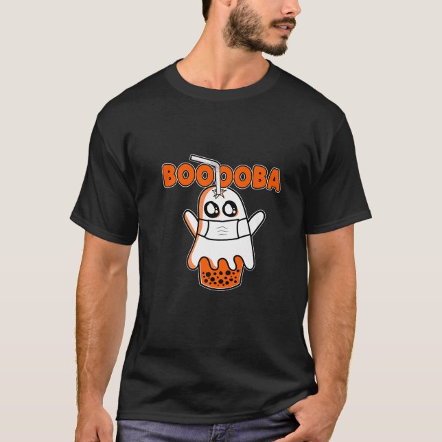 Boooba Kawaii Boba Tea Drink Verstecken im Hallo T-Shirt (Vorderseite)