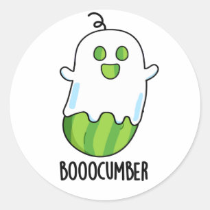 Booocumber Funny Ghost Cucumber Pub Runder Aufkleber