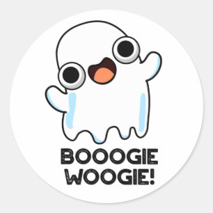 Booogie Woogie Funny Music Ghost Pub Runder Aufkleber