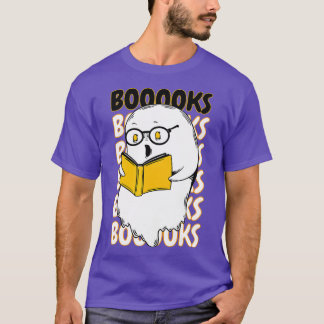 Boooks Ghost Teacher Book Library Reading Funny H T-Shirt