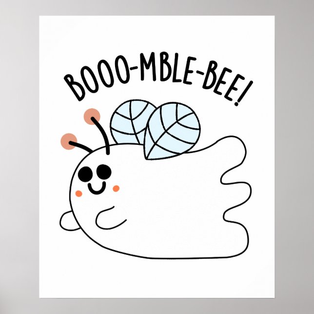 Booomble Bee Funny Ghost Bee Pun Poster (Vorne)