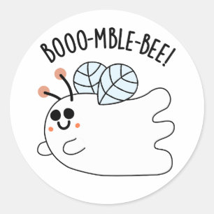Booomble Bee Funny Ghost Bee Pun Runder Aufkleber